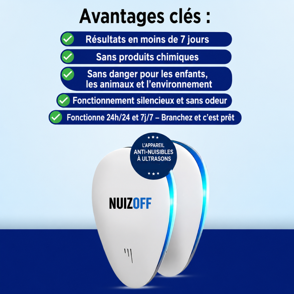 Répulsif Ultrason anti-nuisibles NUIZOFF