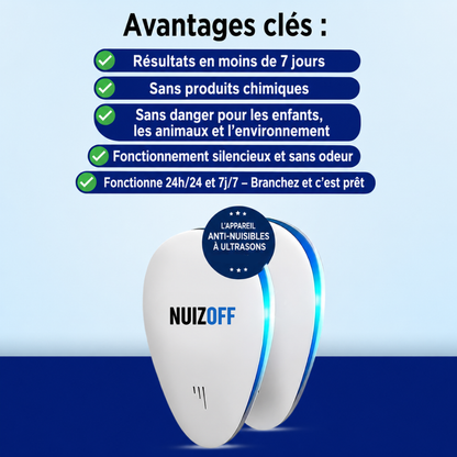 Répulsif Ultrason anti-nuisibles NUIZOFF